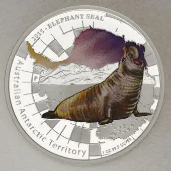 Silbermünze 1oz "Elephant Seal 2015" Australian Antarctic Territory Serie Direktkauf