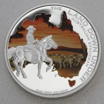 Silbermünze 1oz "Australian Stockman 2014" Land down under (Australien) Markenware