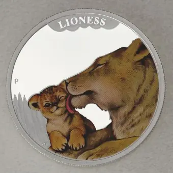 Silbermünze 1/2oz "Lioness 2014" (Tuvalu) Mother's Love Serie (Tuvalu) Preisreduziert