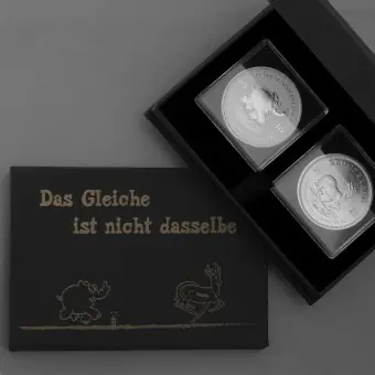Bestseller Silbermünzen 2 x 1oz "Ottifant & Krügerrand" 2023 Set – 2-teilig (Tuvalu & Südafrika)