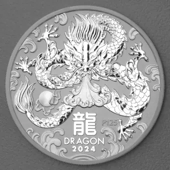 Silbermünze 2oz "Drache" 2024 Lunar III – Year of the Dragon (Australien) Preiswert