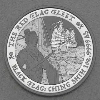 Must-Have Silbermünze 1oz "Red Flag Fleet - Ching Shih" 2021 Black Flag Serie (Tuvalu)