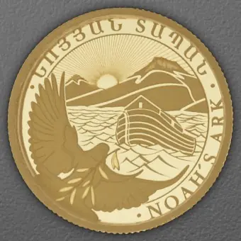 Goldmünze 1g "Arche Noah" aktueller Jahrgang (Armenien) Geprüft