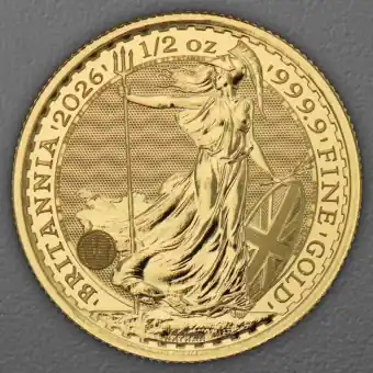 Neu Im Sortiment Goldmünze 1/2oz "Britannia" aktueller Jahrgang (Großbritannien)