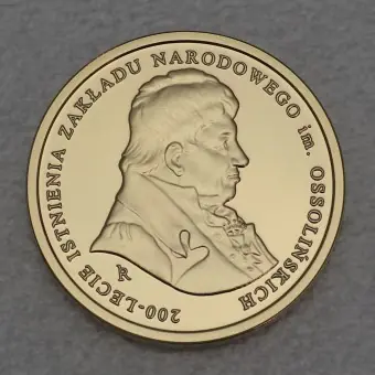 Finale Aktion Goldmünze 100 Zloty "Ossolinski Institute" 2017 200th Anniversary (Polen)