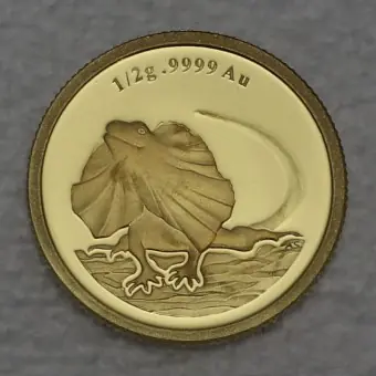 Weltweiter Versand Goldmünze 0,5g "Frilled Neck Lizard" 2013 (PP) (Australien)