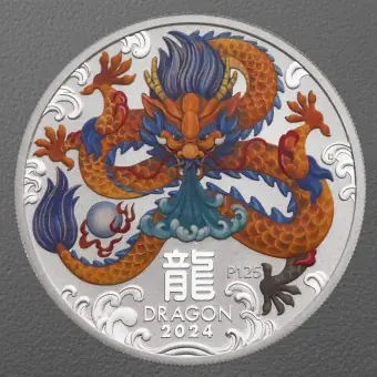 Online Kaufen Silbermünze 1oz "Drache" 2024 (koloriert) Lunar III – Year of the Dragon (Australien)
