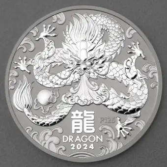 Silbermünze 5oz "Drache" 2024 Lunar III – Year of the Dragon (Australien) Aktuell