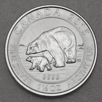 Silbermünze 1,5oz "Canadian Polarbear" 2015 (Kanada) Solange Der Vorrat Reicht