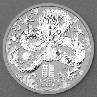 Neue Kollektion Silbermünze 1/2oz "Drache" 2024 Lunar III – Year of the Dragon diff. (Australien)