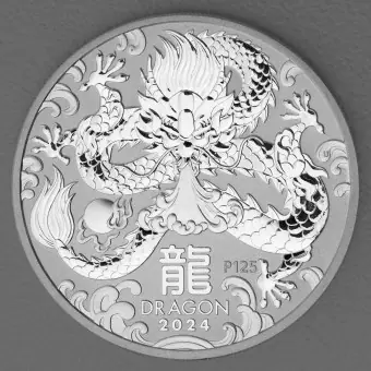 Expressversand Silbermünze 1oz "Drache" 2024 Lunar III – Year of the Dragon diff. (Australien)