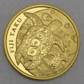 Goldmünze 1oz "Fiji Taku Schildkröte" 2013 Pacific Treasure Goldtaku (Fidschi) Neue Kollektion