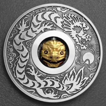 Silbermünze 1oz "Drache" 2024 (AF) Rotating Charm – Year of the Dragon (Tuvalu) Solange Der Vorrat Reicht