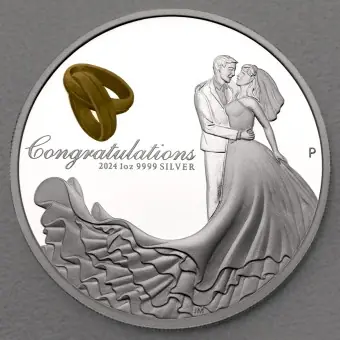 Nur Für Kurze Zeit Silbermünze 1oz "Wedding" 2024 (PP/koloriert) (Australien)