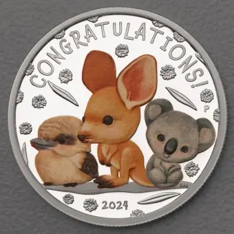 Mega-Angebot Silbermünze 1/2oz "Newborn" 2024 (PP/koloriert) (Australien)