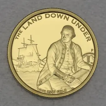 Schneller Versand Goldmünze 1/4oz "Captain James Cook" 2013 Land down under (Australien)