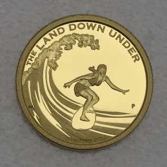 Markenprodukt Goldmünze 1/4oz "Ocean and Surf" 2013 Land down under (Australien)