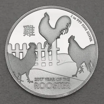Silbermünze 1oz "Lunar Rooster" 2017 (Niue) Top-Preis
