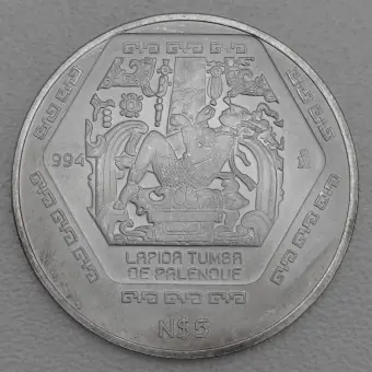Silbermünze 1oz "Palenque" 1994 Präkolumbische Kulturen – Maya (Mexiko) Direkt Vom Hersteller