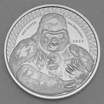 Silbermünze 1oz "Silberrücken Gorilla" 2023 (Kongo) Finale Aktion