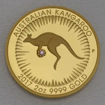 Jetzt Zugreifen Goldmünze 2oz "Känguru" 2017 (PP) Pink Diamond Edition (Australien)