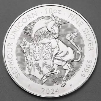 Kostenloser Rückversand Silbermünze 10oz "Seymour Unicorn" 2024 Royal Tudor Beasts diff. (Großbritannien)