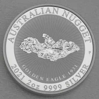 Preisknaller Silbermünze 2oz "Golden Eagle" 2021 Australian Nugget (Australien)