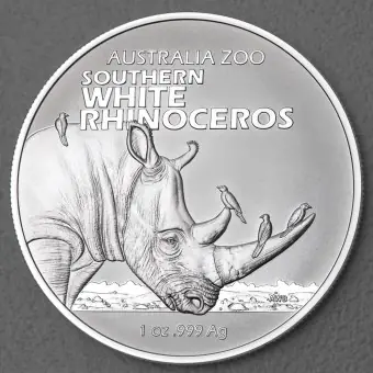 Silbermünze 1oz "Südliches Breitmaulnashorn" 2023 Australia Zoo diff. (Australien) Rabatt