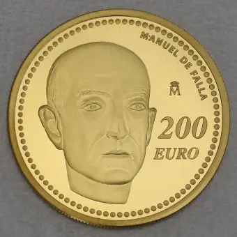 Goldmünze 200 Euro "Manuel de Falla" 2014 (Spanien) Highlight