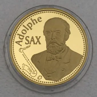 Goldmünze 50 Euro "Adolphe Sax" 2014 (Belgien) Kostenloser Versand