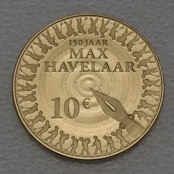 Goldmünze 10 Euro "Max Havelaar" 2010 (Niederlande) Preisknaller