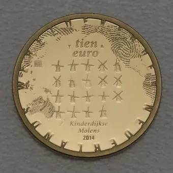 Gratis Versand Goldmünze 10 Euro "Windmühle" 2014 (Niederlande)