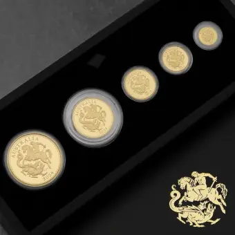 Schnäppchen Goldmünzen Sovereign "125th Anniversary" 2024 (PP) Set 5-teilig (Australien)
