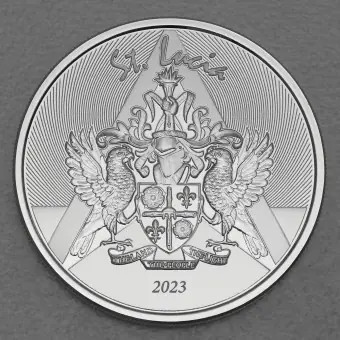 Silbermünze 1oz "Coat of Arms" 2023 Eastern Caribbean 8 (St. Lucia) Direkt Vom Hersteller