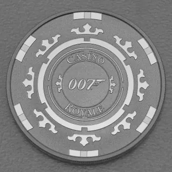 Bestpreis Silbermünze 1oz "Casino Royale Chip" 2023 James Bond (Tuvalu)