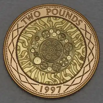 Goldmünze 2 Pounds "Technology" 1997 (PP) Shoulders of Giants (Großbritannien) Im Trend