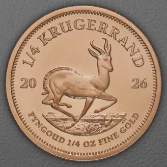 Goldmünze 1/4oz "Krügerrand" aktueller Jahrgang (Südafrika) Markenware