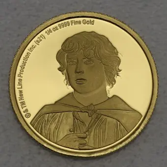 Goldmünze 1/4oz "Frodo Beutlin" 2021 (PP) Der Herr der Ringe (Niue) Kostenfreie Lieferung