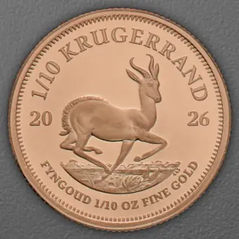 Preis Gesenkt Goldmünze 1/10oz "Krügerrand" aktueller Jahrgang (Südafrika)
