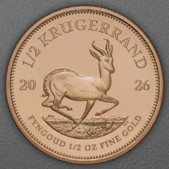 Goldmünze 1/2oz "Krügerrand" aktueller Jahrgang (Südafrika) Geprüft