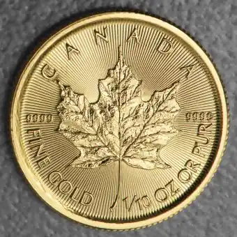 Jetzt Zugreifen Goldmünze 1/10oz "Maple Leaf" aktueller Jahrgang (Kanada)