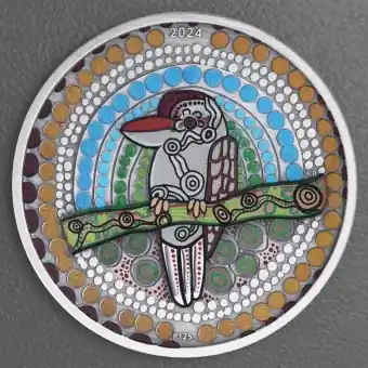 Zertifiziert Silbermünze 2oz "Kookaburra Kaa Kaa" 2024 (AF/koloriert) (Australien)