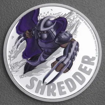Markenprodukt Silbermünze 1oz "Shredder" 2024 (PP/koloriert) Teenage Mutant Ninja Turtles™ (Tuvalu)