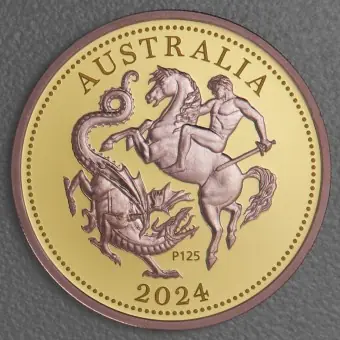 Goldmünze Five Sovereign "125th Anniversary" 2024 (PP/rosévergoldet) (Australien) Zertifiziert