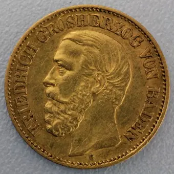 Geld-Zurück-Garantie Goldmünze 10 Mark "Friedrich I." 1890-G J.188 (Baden)
