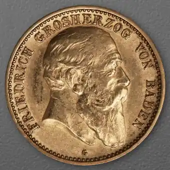 Goldmünze 10 Mark "Friedrich I." 1903-G J.190 (Baden) Top-Seller