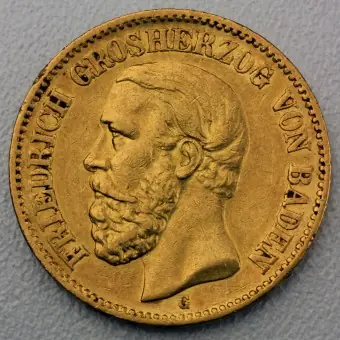 Goldmünze 20 Mark "Friedrich I." 1874-G J.187 (Baden) Neu