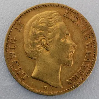 Goldmünze 10 Mark "Ludwig II." 1873-D J.193 (Bayern) Gratis Versand