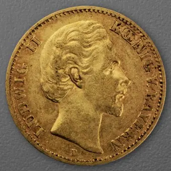 Goldmünze 10 Mark "Ludwig II." 1877-D J.196 (Bayern) Top-Seller