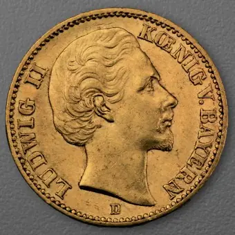 Goldmünze 20 Mark "Ludwig II." 1872-D J.194 (Bayern) Aktuell